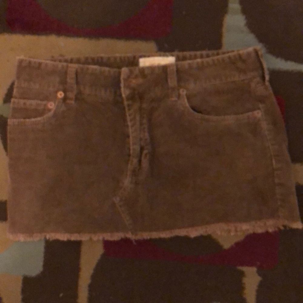 Hollister brown corduroy miniskirt